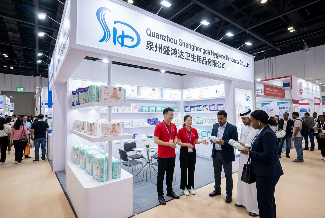 Quanzhou Shenghongda at global trade exhibition booth